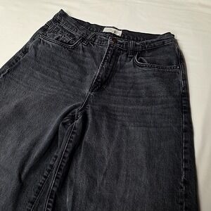 Current/Elliott Jeans Womens 27 Faded Black Wide Leg High Rise Cotton‎ Grunge